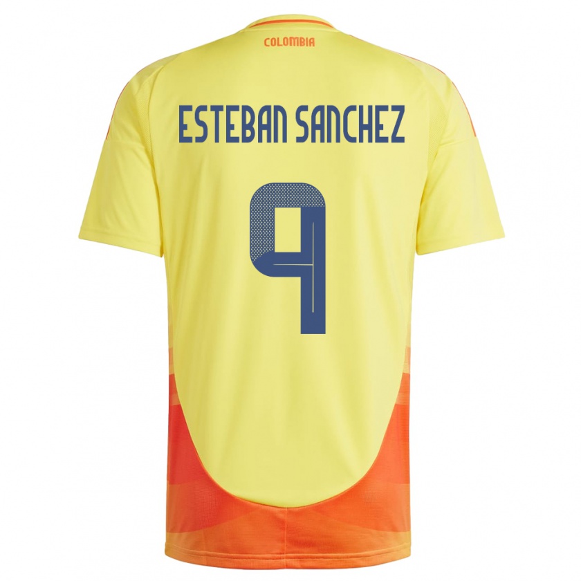 Kandiny Kinder Kolumbien Juan Esteban Sánchez #9 Gelb Heimtrikot Trikot 24-26 T-Shirt