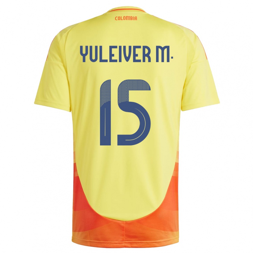 Kandiny Kinder Kolumbien Yuleiver Mosquera #15 Gelb Heimtrikot Trikot 24-26 T-Shirt