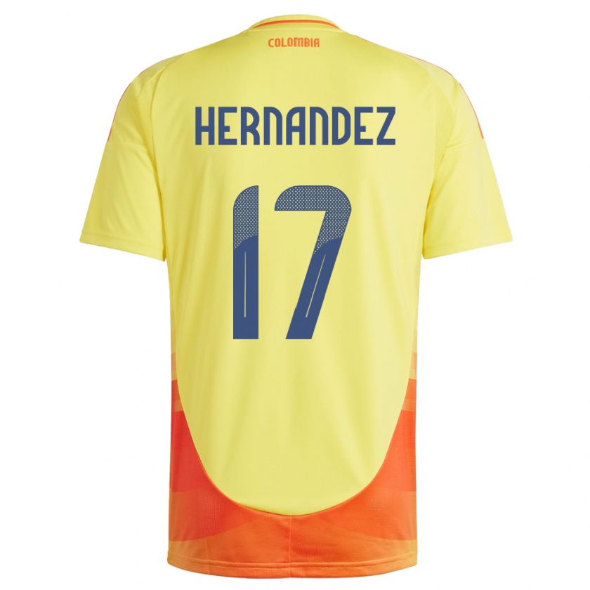 Kandiny Kinder Kolumbien Jhoan Hernández #17 Gelb Heimtrikot Trikot 24-26 T-Shirt