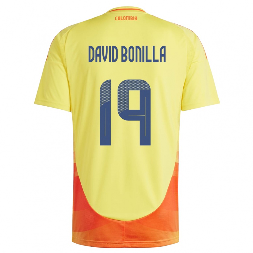 Kandiny Kinder Kolumbien Juan David Bonilla #19 Gelb Heimtrikot Trikot 24-26 T-Shirt