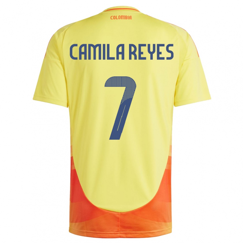 Kandiny Kinder Kolumbien María Camila Reyes #7 Gelb Heimtrikot Trikot 24-26 T-Shirt