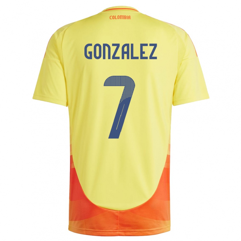 Kandiny Kinder Kolumbien Celis González #7 Gelb Heimtrikot Trikot 24-26 T-Shirt