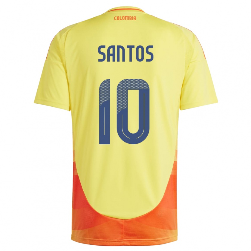 Kandiny Kinder Kolumbien Leicy Santos #10 Gelb Heimtrikot Trikot 24-26 T-Shirt