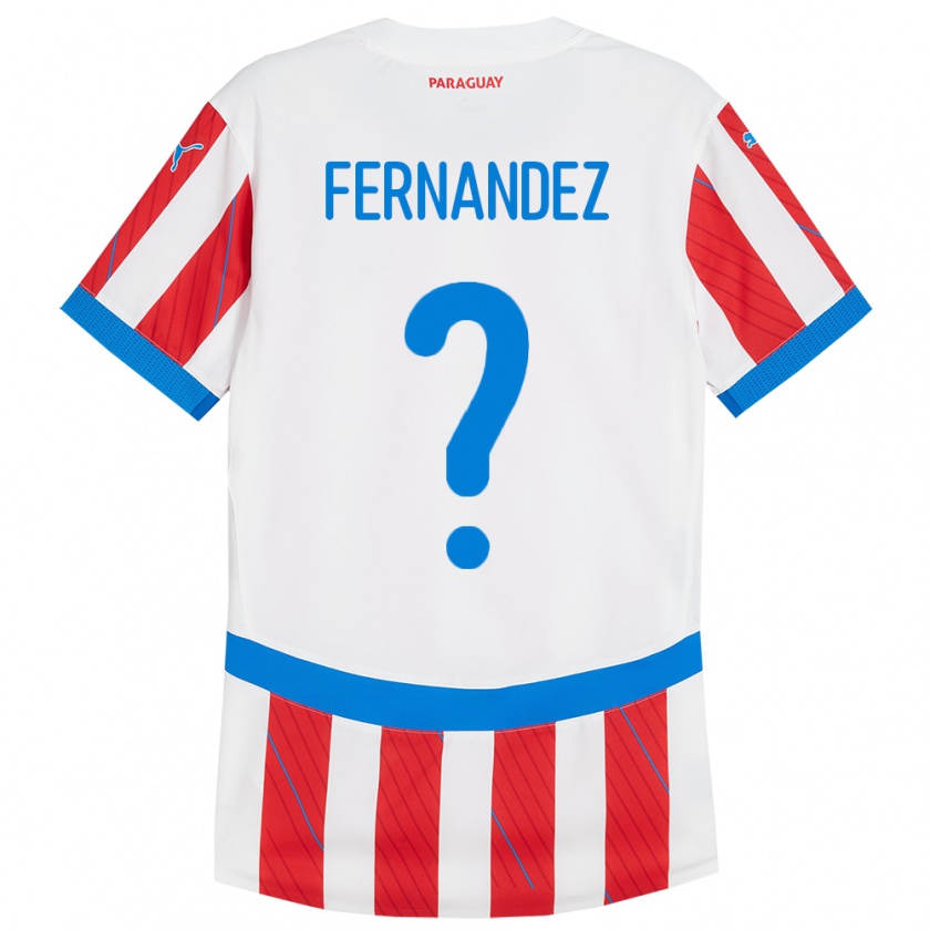 Kandiny Kinder Paraguay Diego Fernández #0 Weiß Rot Heimtrikot Trikot 24-26 T-Shirt