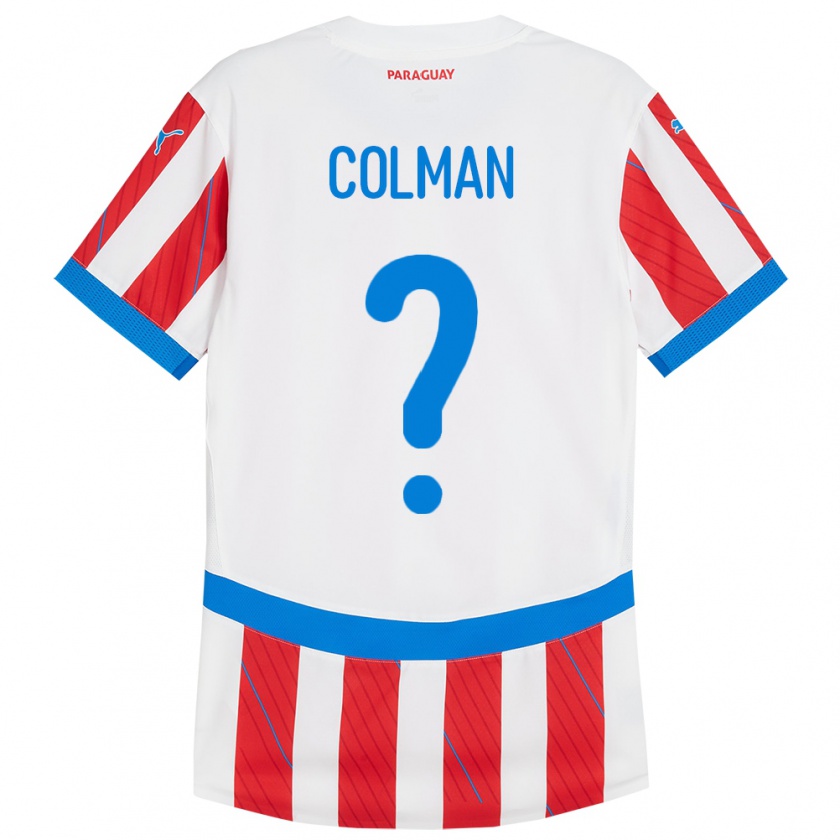 Kandiny Kinder Paraguay Orlando Colmán #0 Weiß Rot Heimtrikot Trikot 24-26 T-Shirt