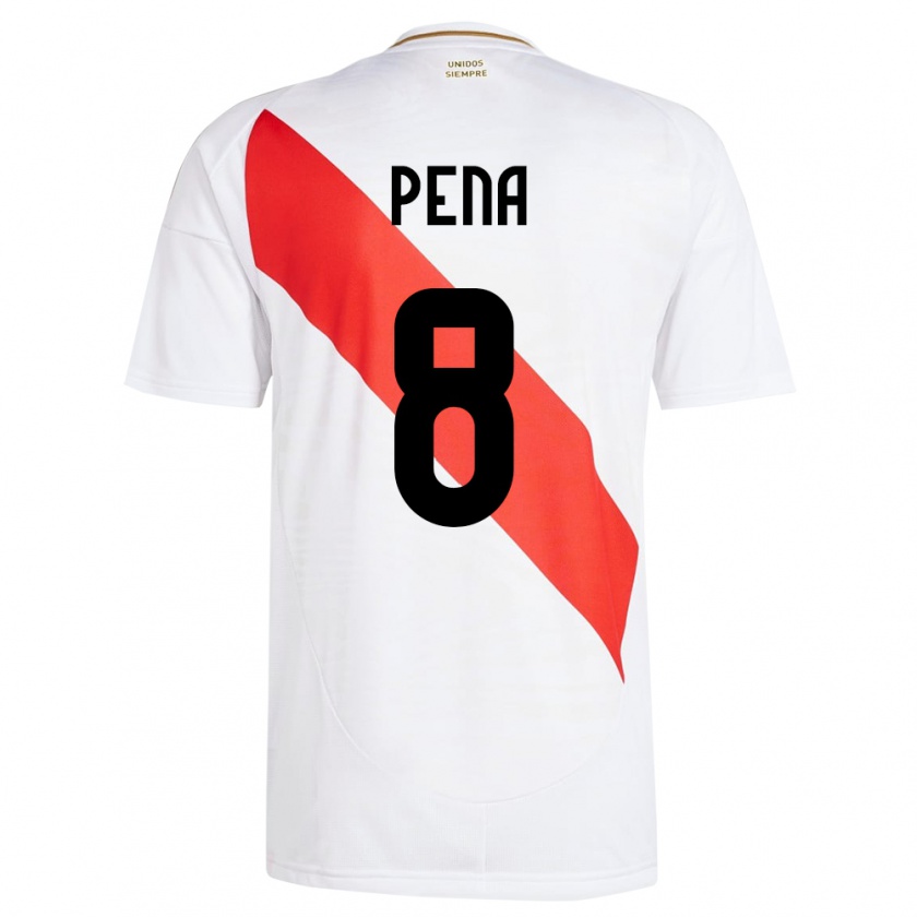 Kandiny Kinder Peru Sergio Peña #8 Weiß Heimtrikot Trikot 24-26 T-Shirt