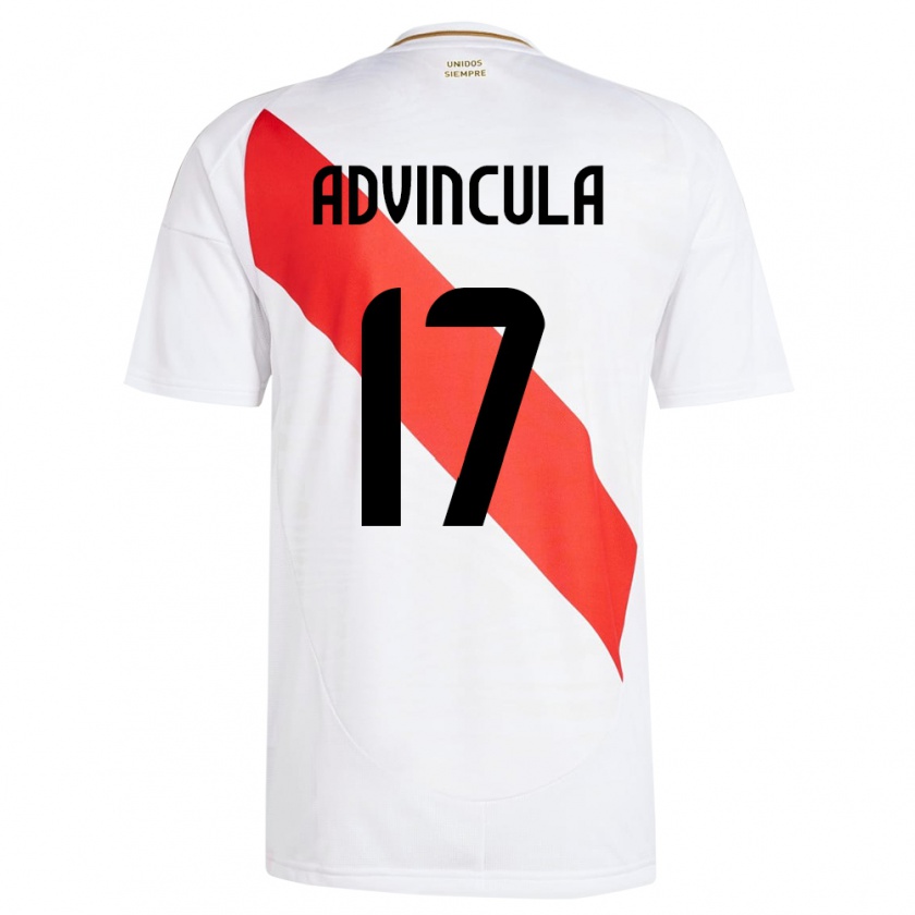 Kandiny Kinder Peru Luis Advíncula #17 Weiß Heimtrikot Trikot 24-26 T-Shirt