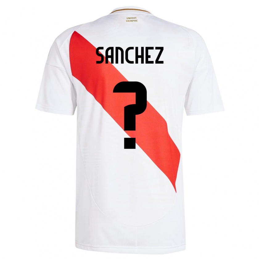 Kandiny Kinder Peru Sebastián Sánchez #0 Weiß Heimtrikot Trikot 24-26 T-Shirt