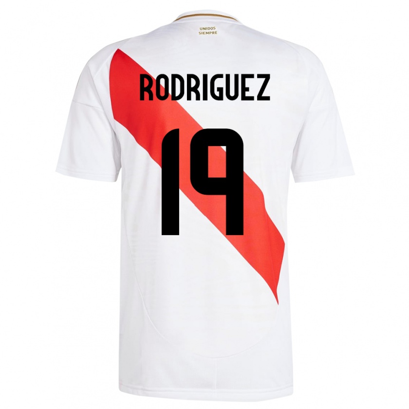 Kandiny Kinder Peru Mateo Rodríguez #19 Weiß Heimtrikot Trikot 24-26 T-Shirt