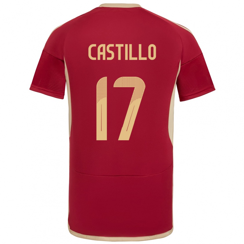 Kandiny Kinder Venezuela Edson Castillo #17 Burgund Heimtrikot Trikot 24-26 T-Shirt