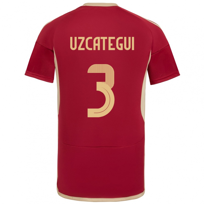 Kandiny Kinder Venezuela Rafael Uzcátegui #3 Burgund Heimtrikot Trikot 24-26 T-Shirt