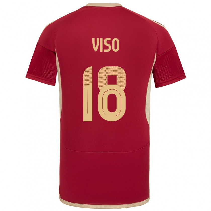 Kandiny Kinder Venezuela Ysaura Viso #18 Burgund Heimtrikot Trikot 24-26 T-Shirt