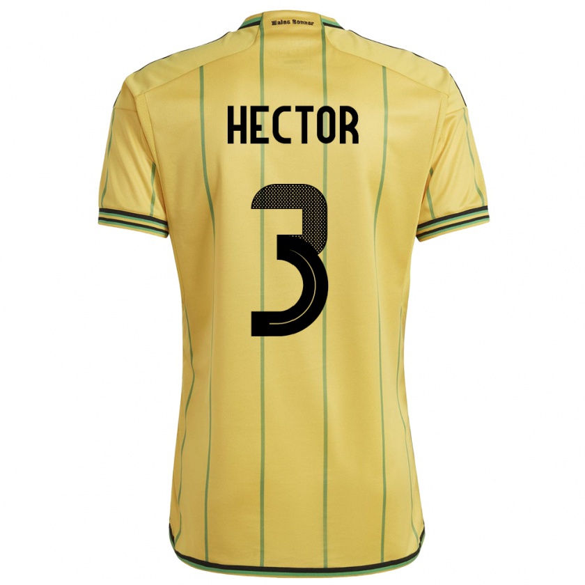 Kandiny Kinder Jamaika Michael Hector #3 Gelb Heimtrikot Trikot 24-26 T-Shirt