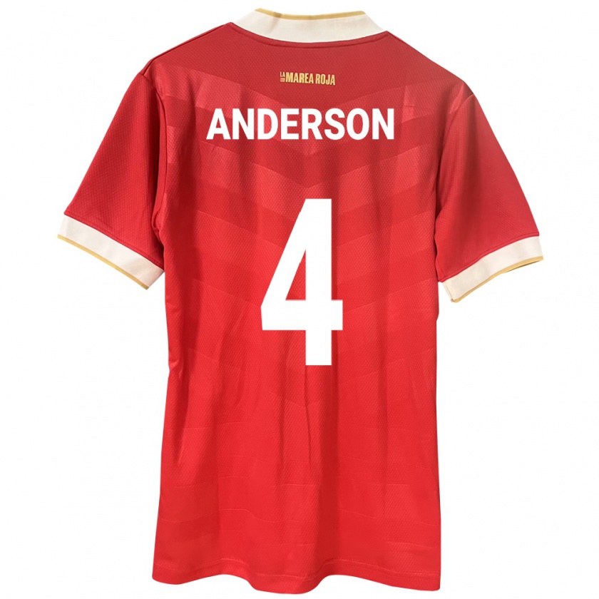 Kandiny Kinder Panama Eduardo Anderson #4 Rot Heimtrikot Trikot 24-26 T-Shirt