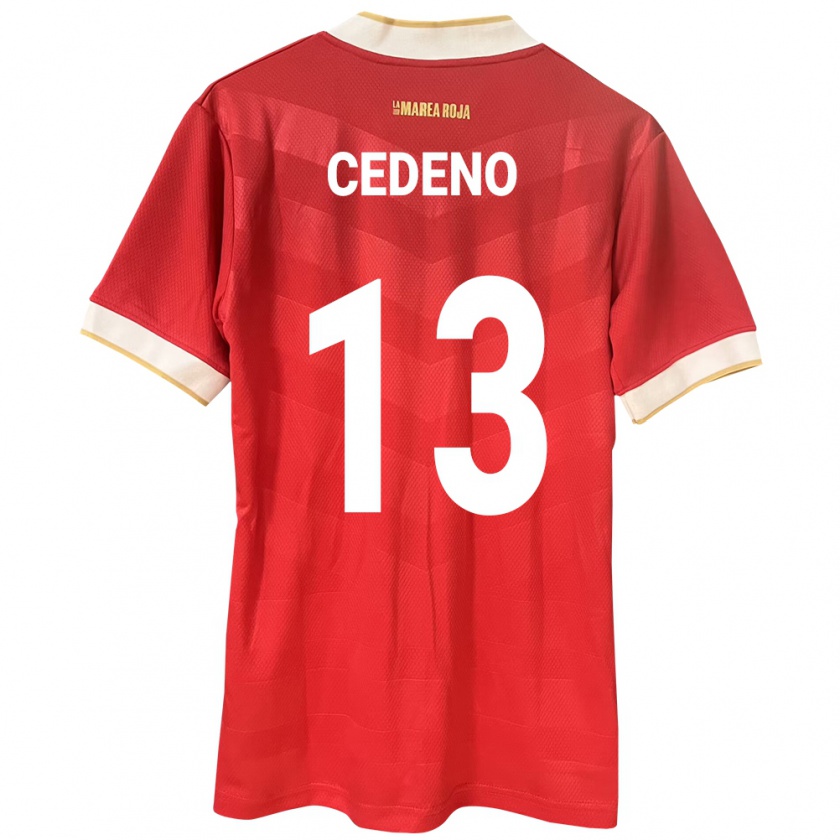 Kandiny Kinder Panama Edward Cedeño #13 Rot Heimtrikot Trikot 24-26 T-Shirt