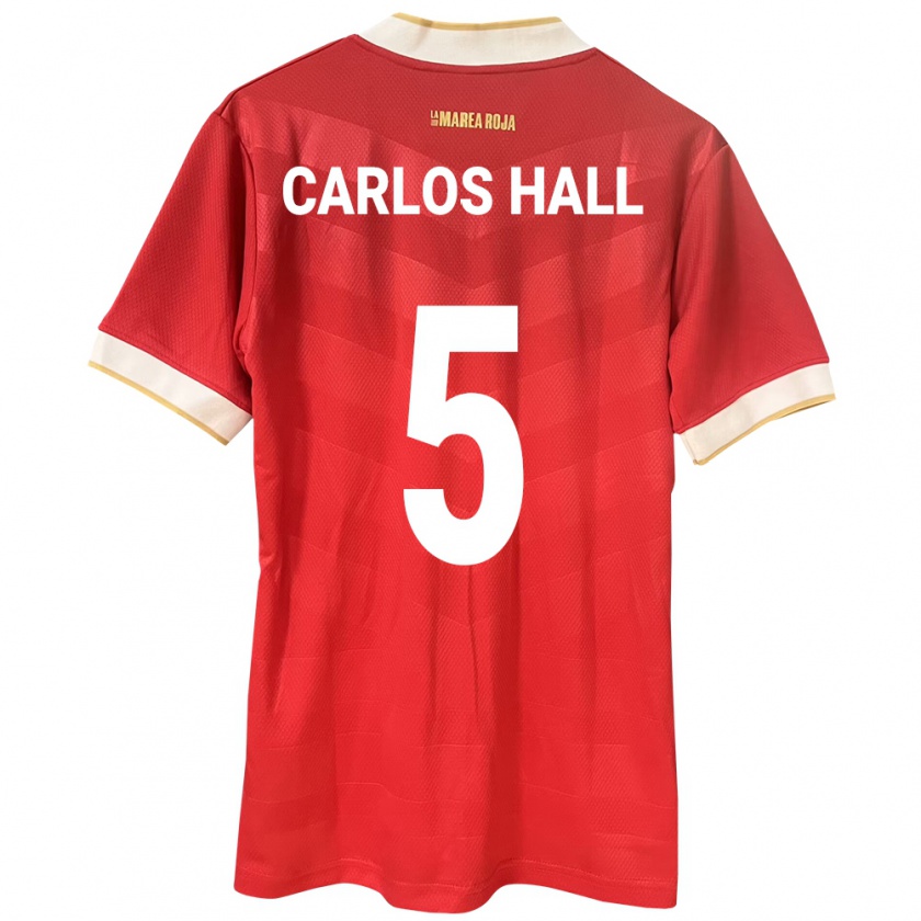 Kandiny Kinder Panama Juan Carlos Hall #5 Rot Heimtrikot Trikot 24-26 T-Shirt