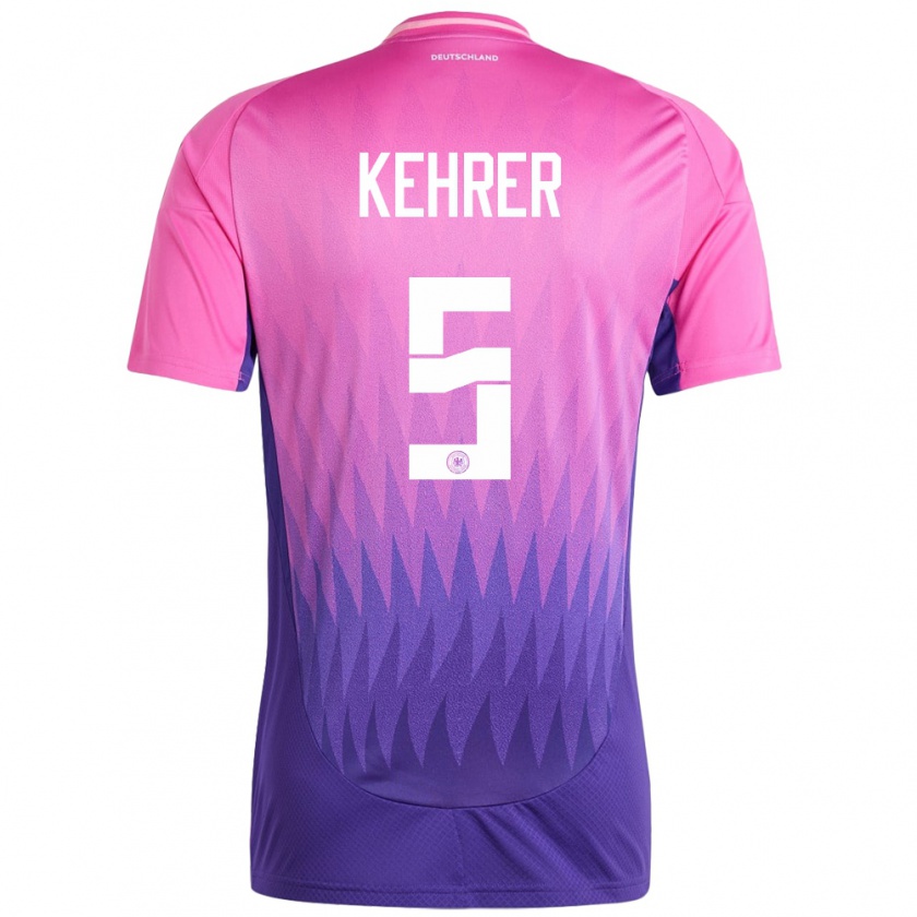 Kandiny Kinder Deutschland Thilo Kehrer #5 Pink Lila Auswärtstrikot Trikot 24-26 T-Shirt