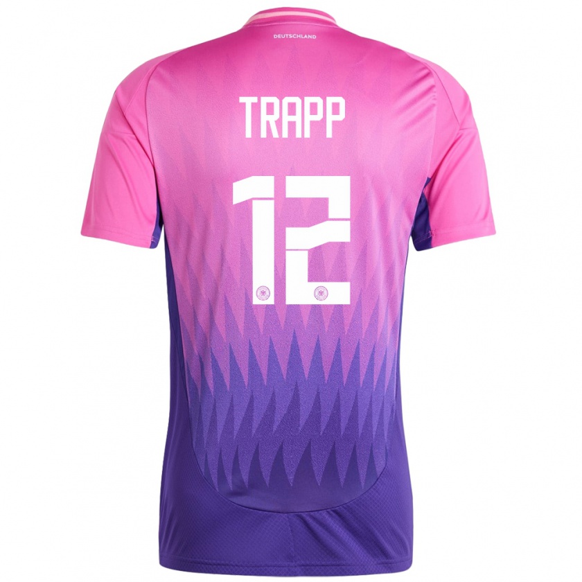 Kandiny Kinder Deutschland Kevin Trapp #12 Pink Lila Auswärtstrikot Trikot 24-26 T-Shirt