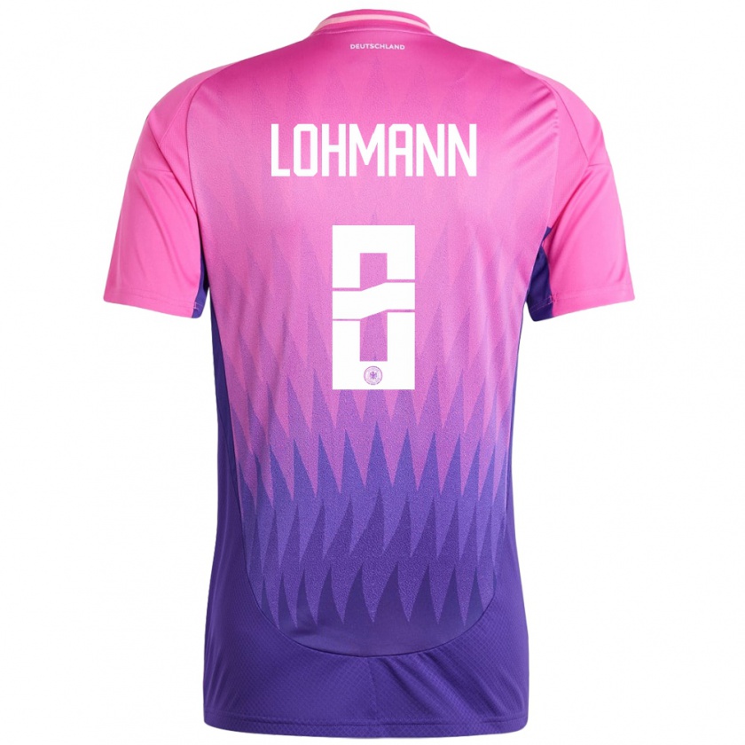 Kandiny Kinder Deutschland Sydney Lohmann #8 Pink Lila Auswärtstrikot Trikot 24-26 T-Shirt