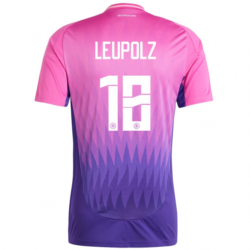 Kandiny Kinder Deutschland Melanie Leupolz #18 Pink Lila Auswärtstrikot Trikot 24-26 T-Shirt