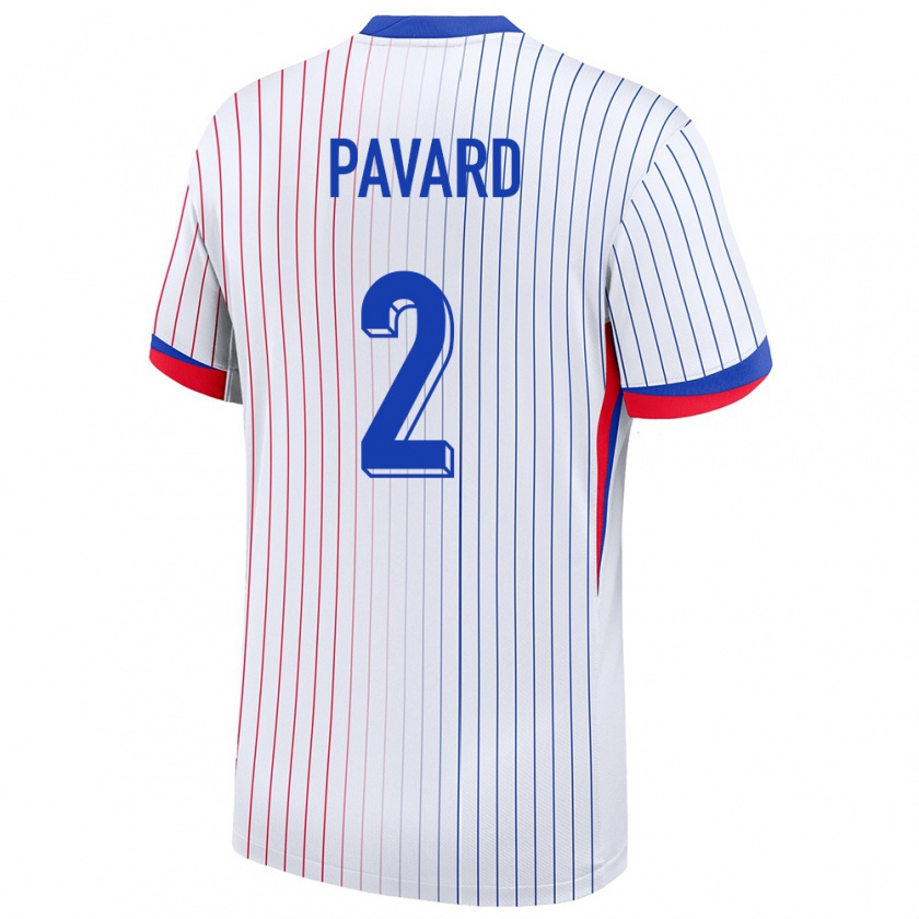 Kandiny Kinder Frankreich Benjamin Pavard #2 Weiß Auswärtstrikot Trikot 24-26 T-Shirt