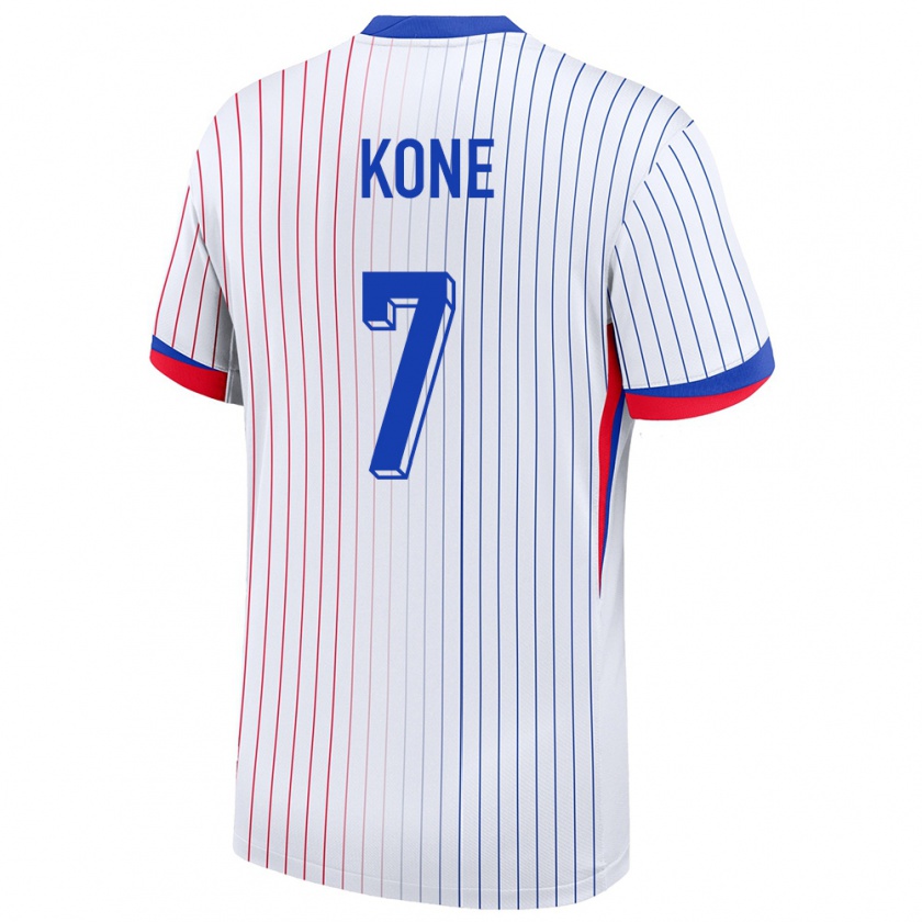 Kandiny Kinder Frankreich Kouadio Kone #7 Weiß Auswärtstrikot Trikot 24-26 T-Shirt