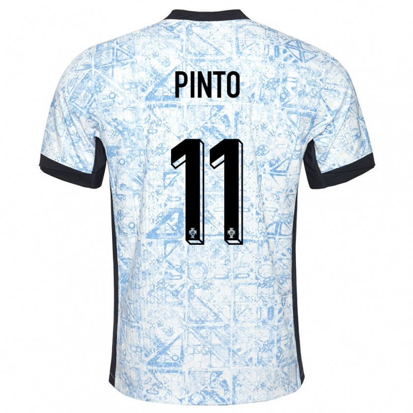 Kandiny Kinder Portugal Tatiana Pinto #11 Cremeblau Auswärtstrikot Trikot 24-26 T-Shirt