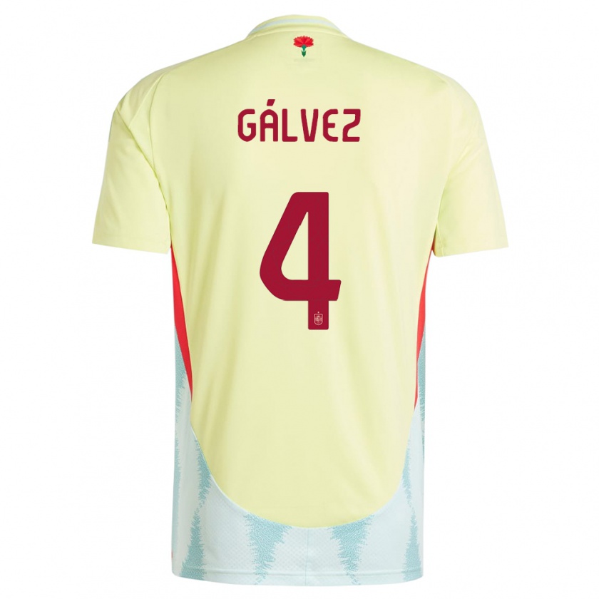 Kandiny Kinder Spanien Rocio Galvez #4 Gelb Auswärtstrikot Trikot 24-26 T-Shirt