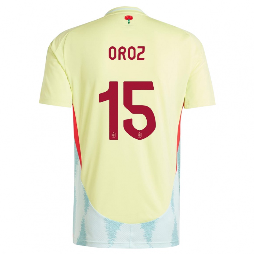 Kandiny Kinder Spanien Maite Oroz #15 Gelb Auswärtstrikot Trikot 24-26 T-Shirt