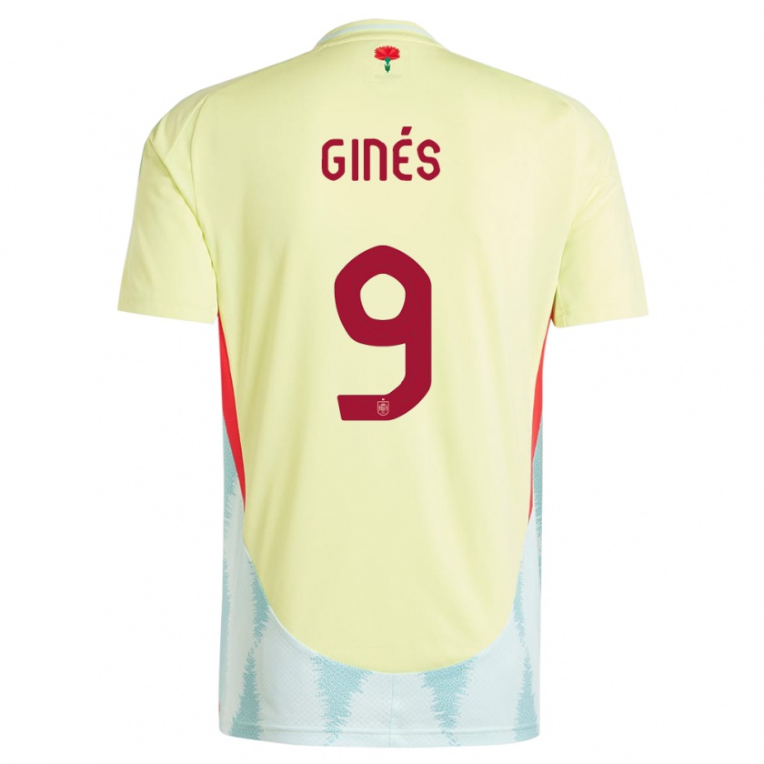 Kandiny Kinder Spanien Alvaro Gines #9 Gelb Auswärtstrikot Trikot 24-26 T-Shirt