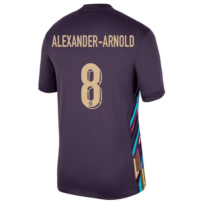 Kandiny Kinder England Trent Alexander-Arnold #8 Dunkle Rosine Auswärtstrikot Trikot 24-26 T-Shirt