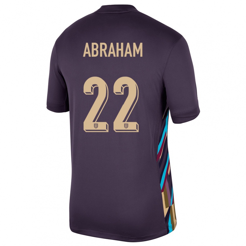 Kandiny Kinder England Tammy Abraham #22 Dunkle Rosine Auswärtstrikot Trikot 24-26 T-Shirt