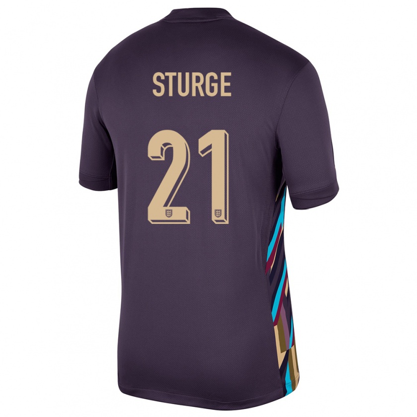 Kandiny Kinder England Zak Sturge #21 Dunkle Rosine Auswärtstrikot Trikot 24-26 T-Shirt