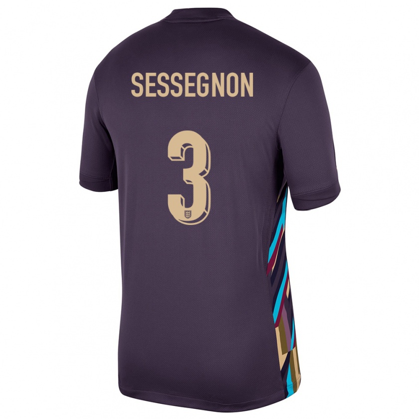 Kandiny Kinder England Ryan Sessegnon #3 Dunkle Rosine Auswärtstrikot Trikot 24-26 T-Shirt