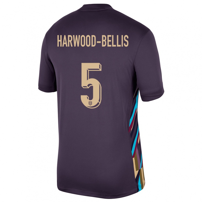 Kandiny Kinder England Taylor Harwood Bellis #5 Dunkle Rosine Auswärtstrikot Trikot 24-26 T-Shirt