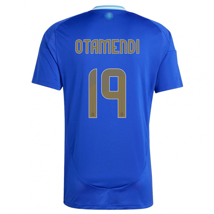 Kandiny Kinder Argentinien Nicolas Otamendi #19 Blau Auswärtstrikot Trikot 24-26 T-Shirt