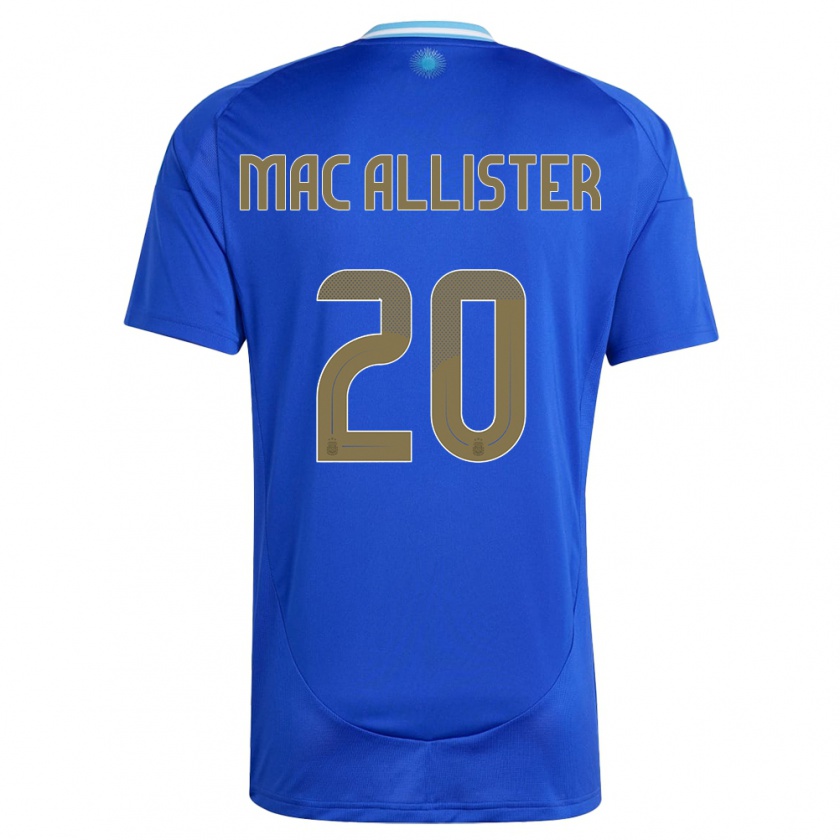 Kandiny Kinder Argentinien Alexis Mac Allister #20 Blau Auswärtstrikot Trikot 24-26 T-Shirt