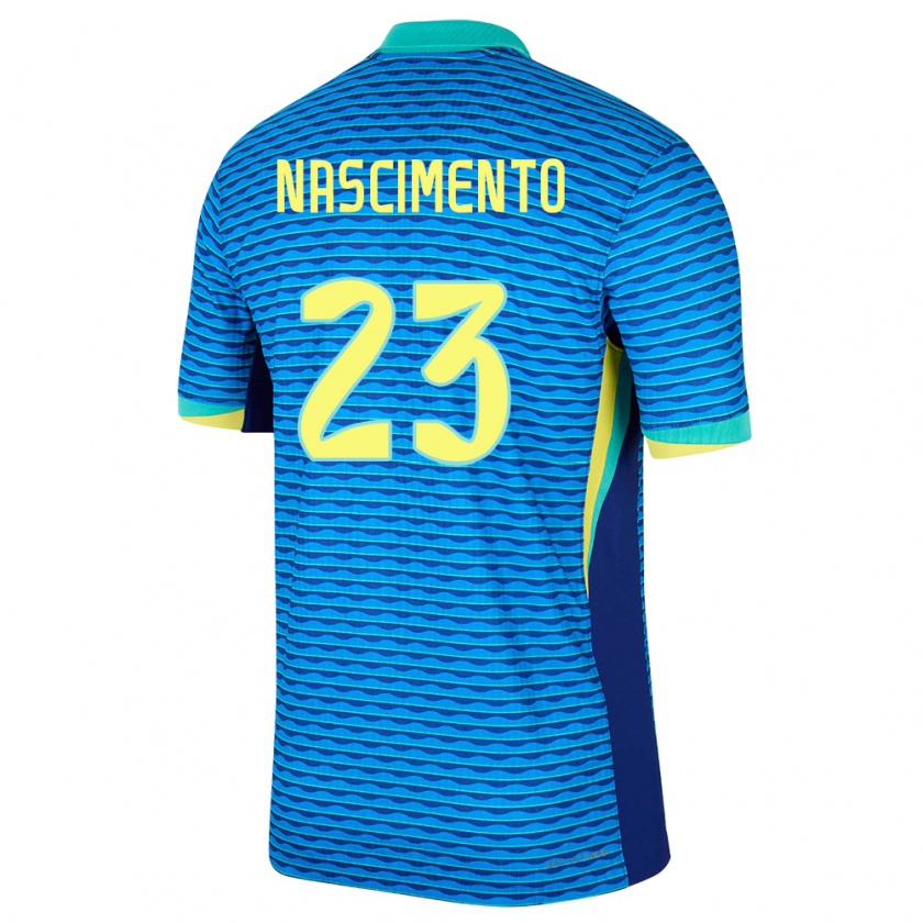 Kandiny Kinder Brasilien Matheus Nascimento #23 Blau Auswärtstrikot Trikot 24-26 T-Shirt