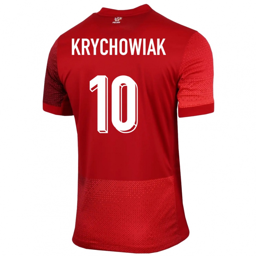Kandiny Kinder Polen Grzegorz Krychowiak #10 Rot Auswärtstrikot Trikot 24-26 T-Shirt