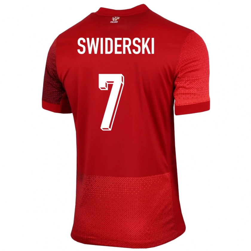 Kandiny Kinder Polen Karol Swiderski #7 Rot Auswärtstrikot Trikot 24-26 T-Shirt