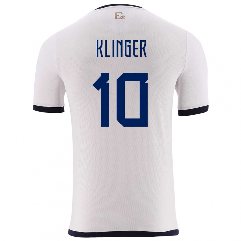 Kandiny Kinder Ecuador Jose Klinger #10 Weiß Auswärtstrikot Trikot 24-26 T-Shirt