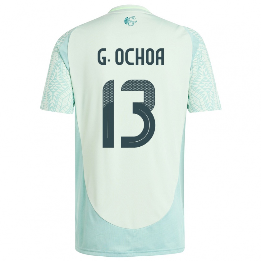 Kandiny Kinder Mexiko Guillermo Ochoa #13 Leinengrün Auswärtstrikot Trikot 24-26 T-Shirt