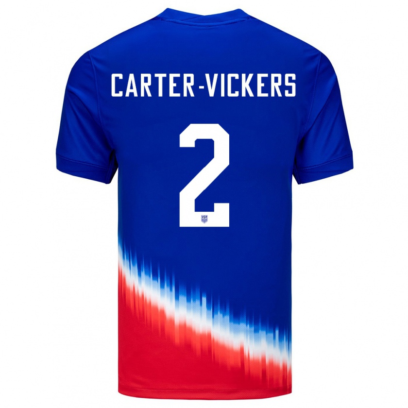 Kandiny Kinder Vereinigte Staaten Cameron Carter-Vickers #20 Blau Auswärtstrikot Trikot 24-26 T-Shirt