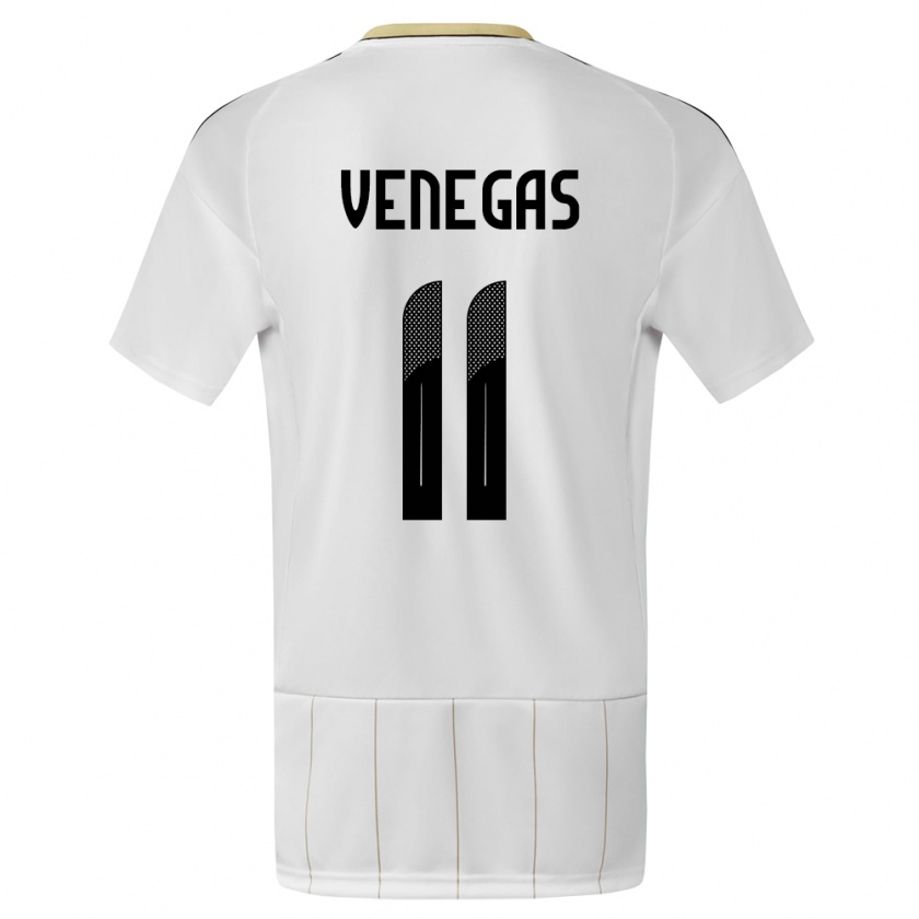 Kandiny Kinder Costa Rica Johan Venegas #11 Weiß Auswärtstrikot Trikot 24-26 T-Shirt