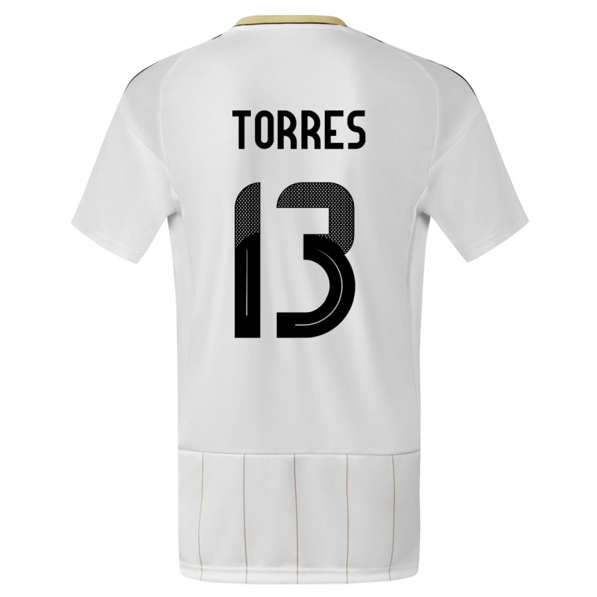 Kandiny Kinder Costa Rica Gerson Torres #13 Weiß Auswärtstrikot Trikot 24-26 T-Shirt