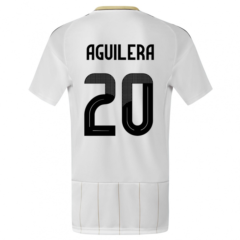 Kandiny Kinder Costa Rica Brandon Aguilera #20 Weiß Auswärtstrikot Trikot 24-26 T-Shirt