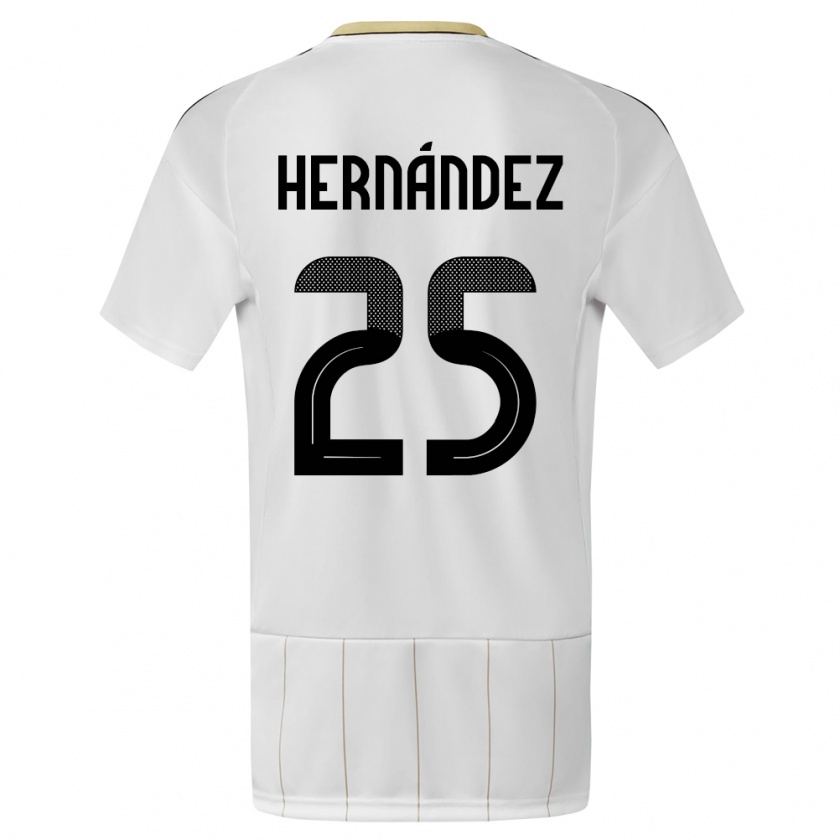 Kandiny Kinder Costa Rica Anthony Hernandez #25 Weiß Auswärtstrikot Trikot 24-26 T-Shirt