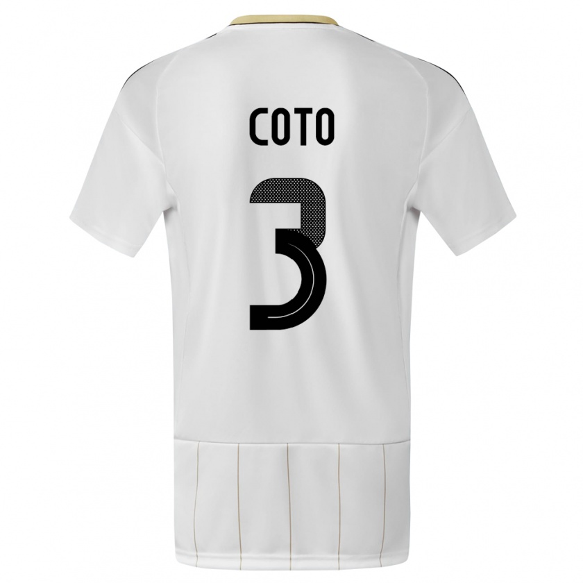 Kandiny Kinder Costa Rica Maria Coto #3 Weiß Auswärtstrikot Trikot 24-26 T-Shirt