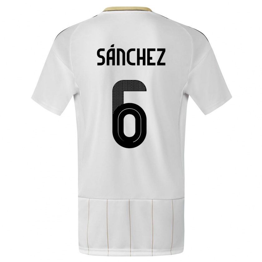 Kandiny Kinder Costa Rica Carol Sanchez #6 Weiß Auswärtstrikot Trikot 24-26 T-Shirt