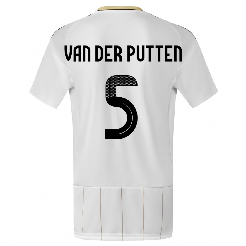 Kandiny Kinder Costa Rica Santiago Van Der Putten #5 Weiß Auswärtstrikot Trikot 24-26 T-Shirt